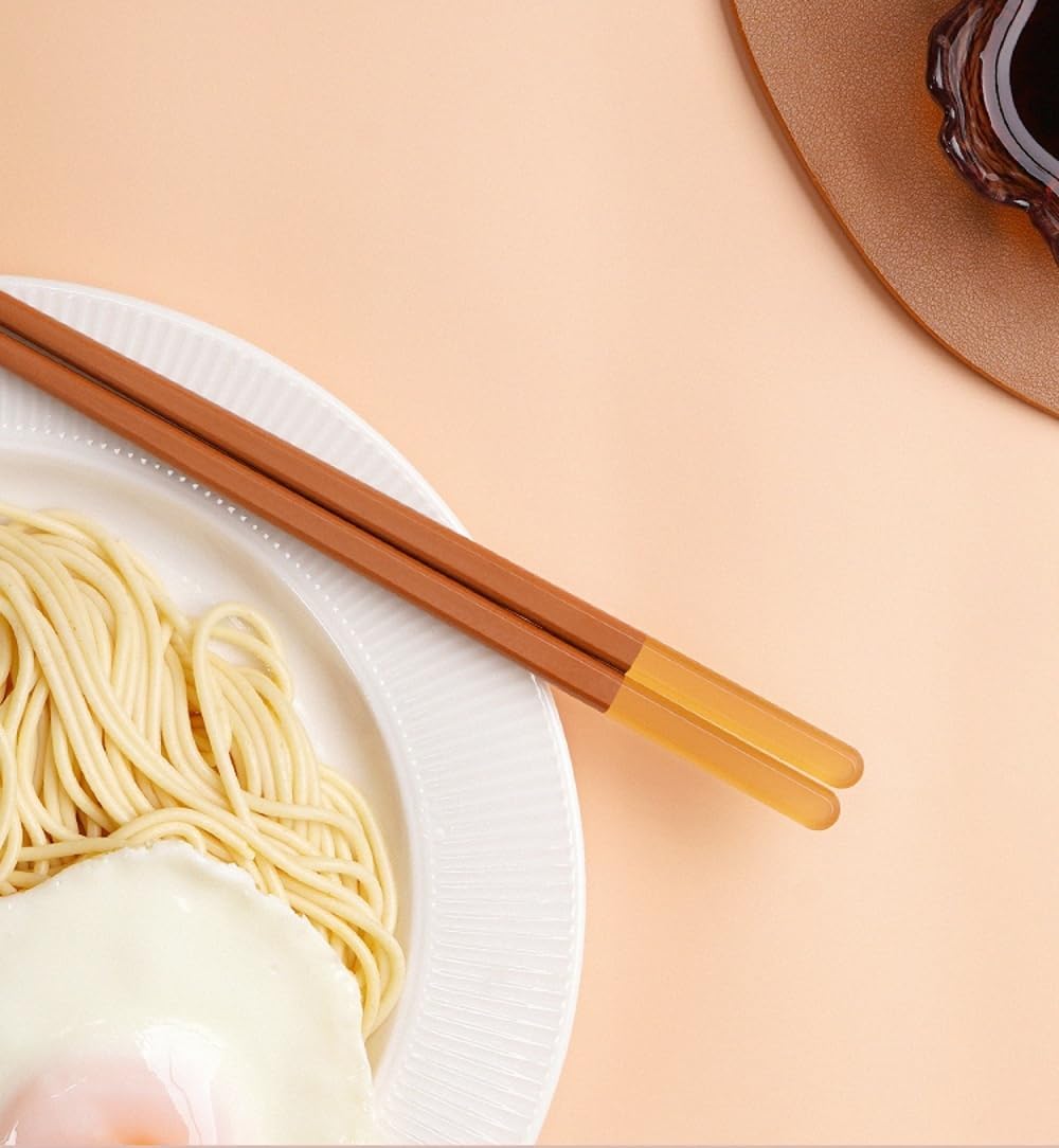 Modern Design Chopsticks Reusable, Dishwasher Safe, Non Slip Fiberglass, Ice Fog Multi Color, 5 Pairs, 9 5in/24cm, Great for Chinese, Japanese, Korean Cuisine Image 2
